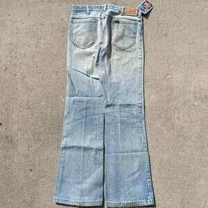 Vintage Lee Riders Flare Jeans Light Wash Faded Denim Talon Zipper 32x32